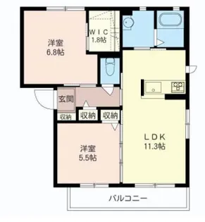 アヴニールヒルズ N棟【1階】の間取り