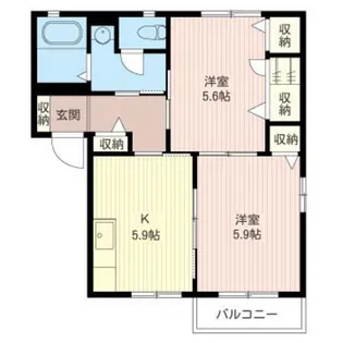 グランリヴェールB【1階】の間取り