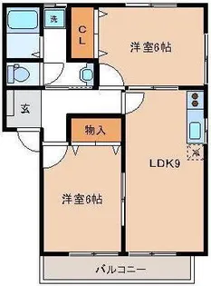宮城県黒川郡大郷町羽生字原畑【アパート】の間取り