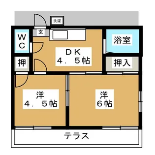 谷島ハイツ【1階】の間取り