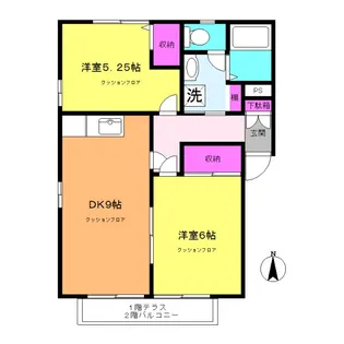 コーポ夏椿C棟【1階】の間取り