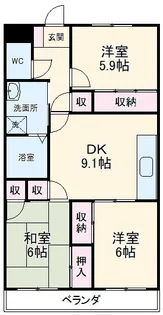 3DKの間取り画像