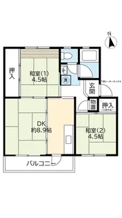 2DKの間取り画像