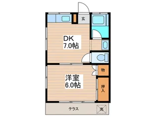 ハイツ海老沢【1階】の間取り