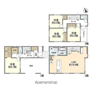 埼玉県川口市坂下町3【一戸建】の間取り