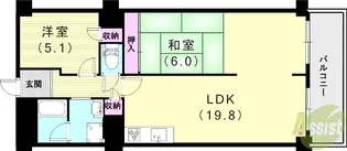 パラツィーナセシリア第二甲陽園【6階】の間取り