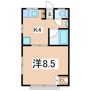 福島県郡山市安積町日出山字一本松【アパート】の間取り
