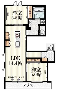 東京都小平市花小金井南町2【マンション】の間取り