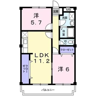 ロジュマンぽぷり【2階】の間取り