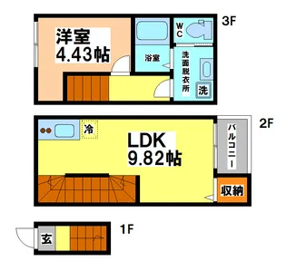 東京都小金井市本町2【アパート】の間取り