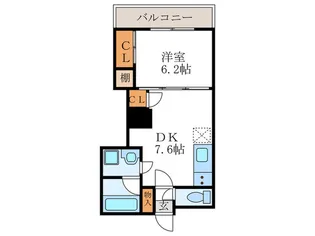 グラシオン西陣【6階】の間取り