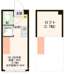 東京都中野区本町4【アパート】の間取り