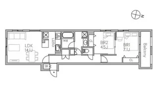 東京都大田区田園調布本町【マンション】の間取り