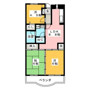 ブルージュ【1階】の間取り