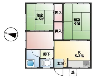 梅原アパート【1階】の間取り