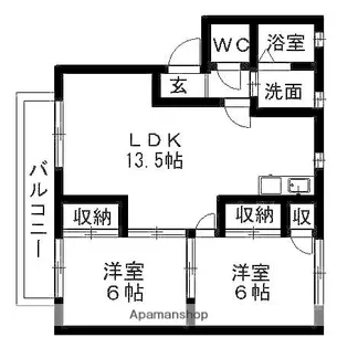 スカイラークヒルズB・C【2階】の間取り