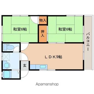 ハイツ岡下【2階】の間取り
