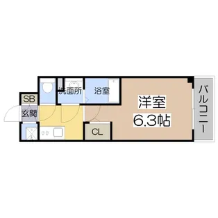 エスリードレジデンス大阪天王寺【6階】の間取り