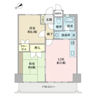 ライオンズタワー安里【9階】の間取り