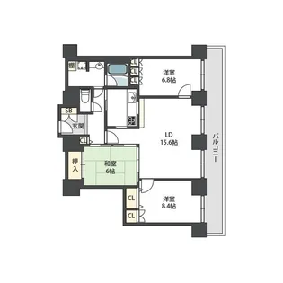 オ-クプリオタワー4602号室【46階】の間取り