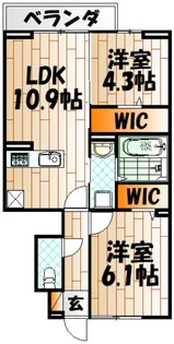 2LDKの間取り画像