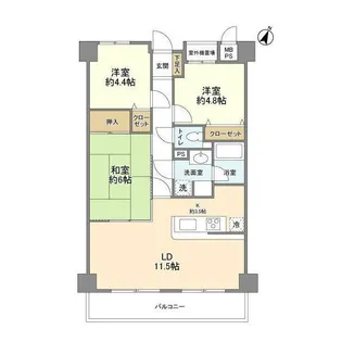 神奈川県藤沢市石川6【マンション】の間取り