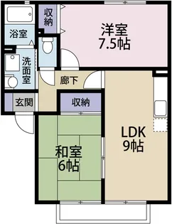 ドミール西平B棟【2階】の間取り