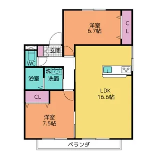 メゾン御林【2階】の間取り