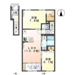 北方町中島字東郷新築AP【2階】の間取り
