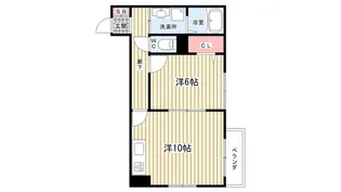大阪府豊中市岡町北2【アパート】の間取り