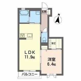 グランディーナ開成MSII【1階】の間取り