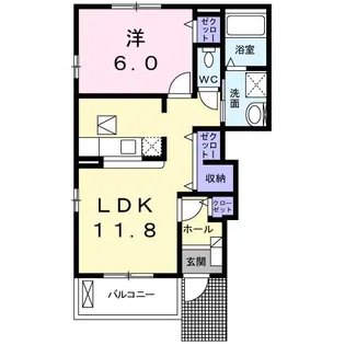 メゾン カルム【1階】の間取り