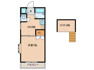 キャピタルフラット奈多【1階】の間取り