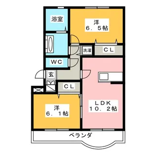 コーポ戸崎【2階】の間取り