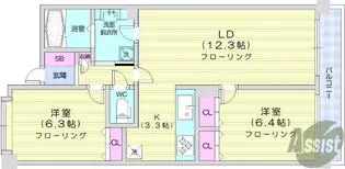 東仙台六番館【2階】の間取り