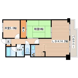 グランパークス八乙女【2階】の間取り