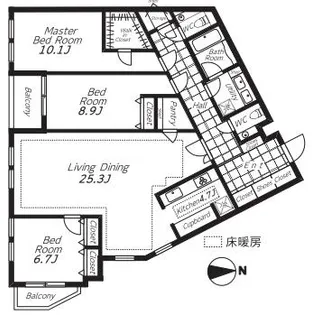 ビバリーホームズ広尾【4階】の間取り