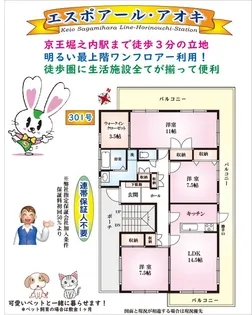 エスポアール・アオキ【3階】の間取り