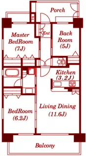 クリオ横浜蒔田【6階】の間取り