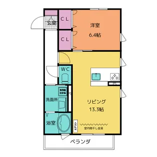 ラ・メール清水ヶ岡【3階】の間取り