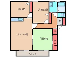 グランシャリオA【2階】の間取り
