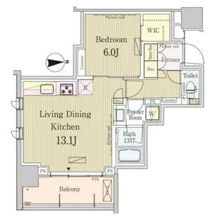 パークアクシス池田山【7階】の間取り