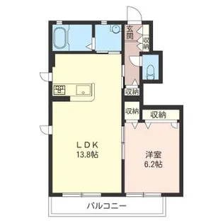 シエル・ブリューB【1階】の間取り