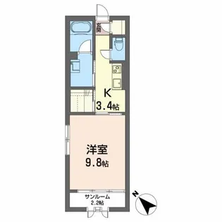 フィオレンティーナF【2階】の間取り