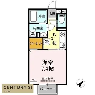 カレッジタウン E棟【2階】の間取り