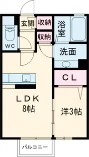 シャトー デュ ボヌール A【1階】の間取り