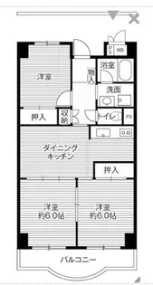 ビレッジハウス芝浦タワー1号棟【6階】の間取り