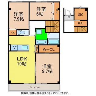 BONHEUR SHINHAMAの間取り