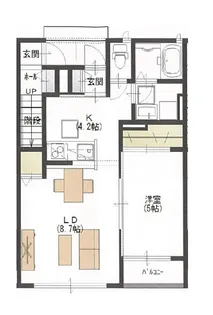 エスペランス名取【1階】の間取り