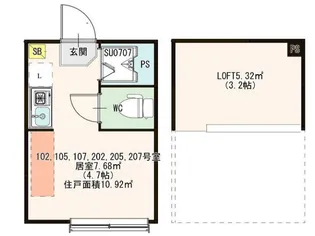 ハーモニーテラス東綾瀬【2階】の間取り